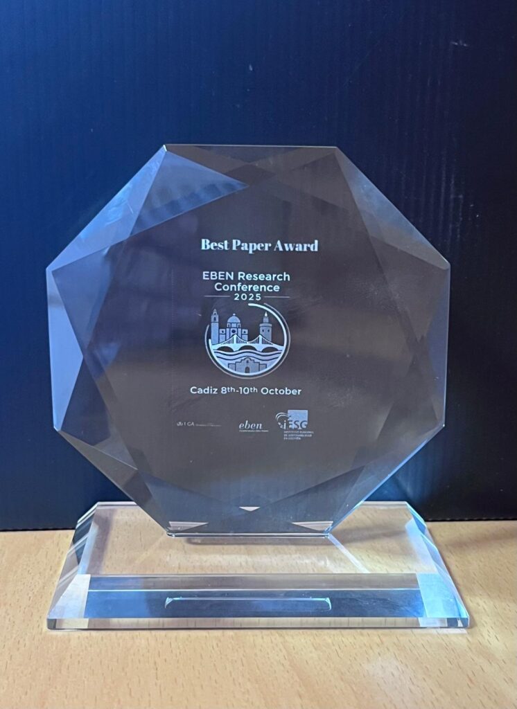 Premio al mejor paper para nuestra División DOPC en EBEN Research Conference 2025
